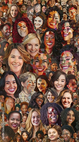 Mosaic Artwork of Diverse Faces