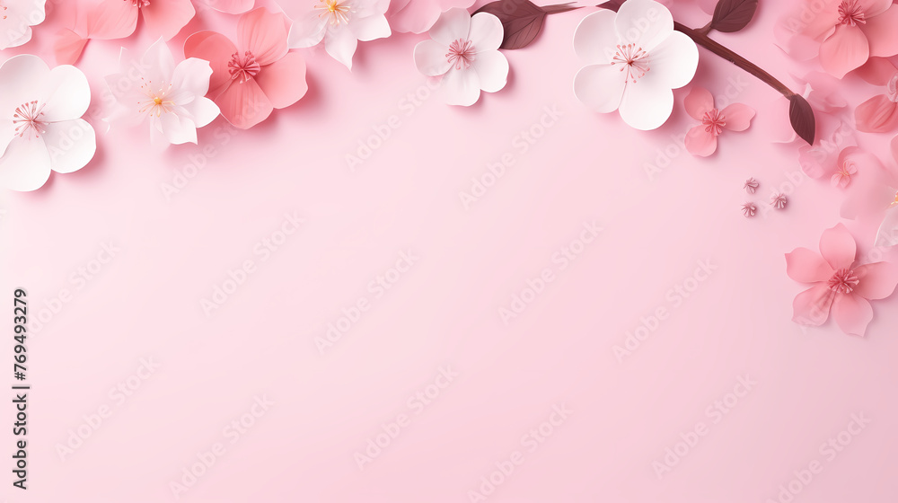 Fototapeta premium Flower frame with decorative flowers, decorative flower background pattern, floral border background