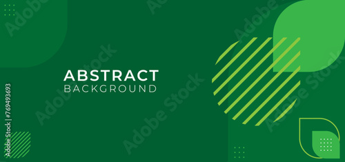 Modern geometric green abstract banner background.
Vector illustration template for presentation, web, banner, cover, card.	
