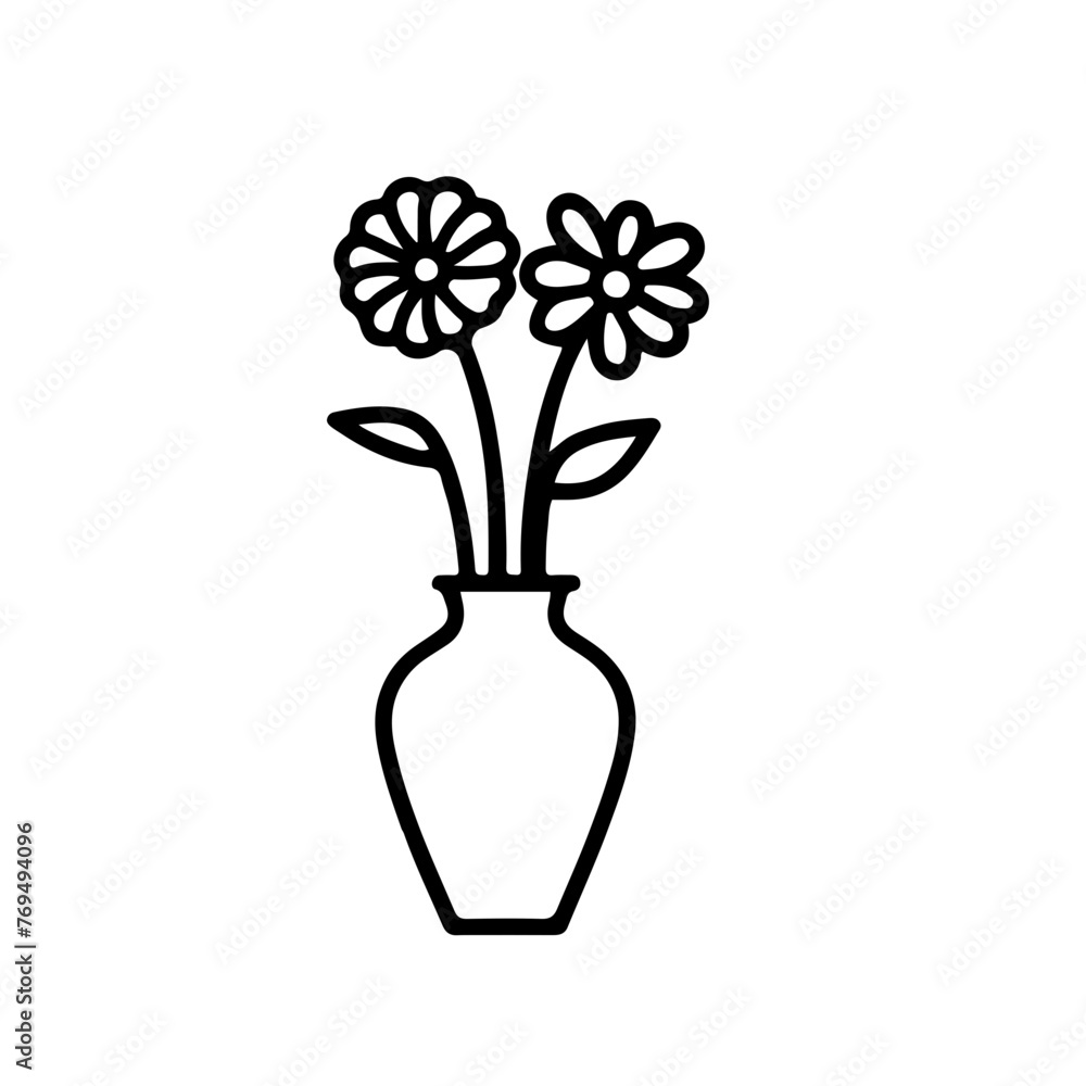 Obraz premium Flowers vase vector 