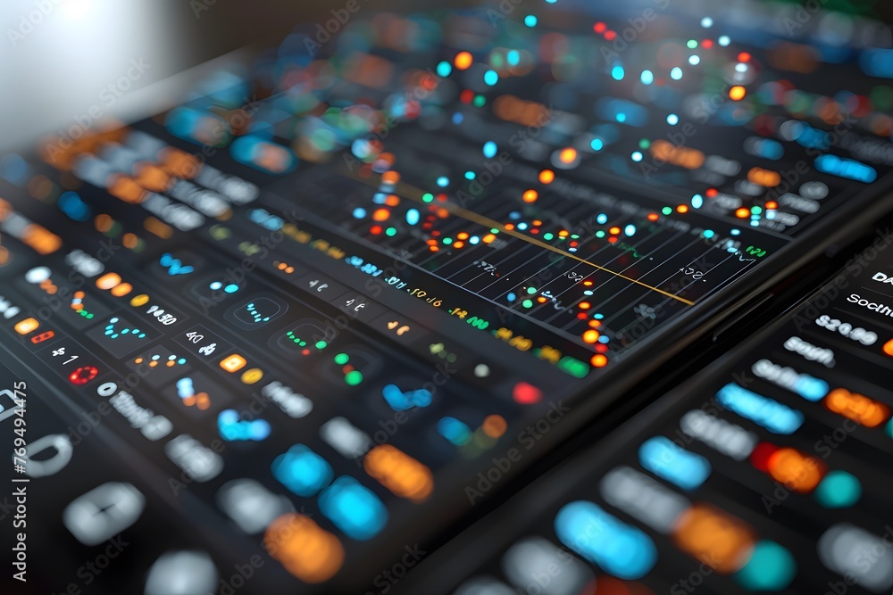 Close Up View of a Sound Board Close Up View of a Sound Board