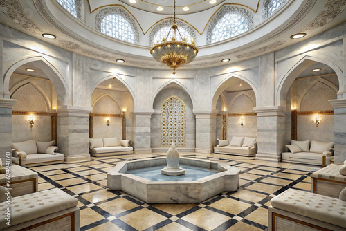 Interior of the luxurious Turkish hammam photo