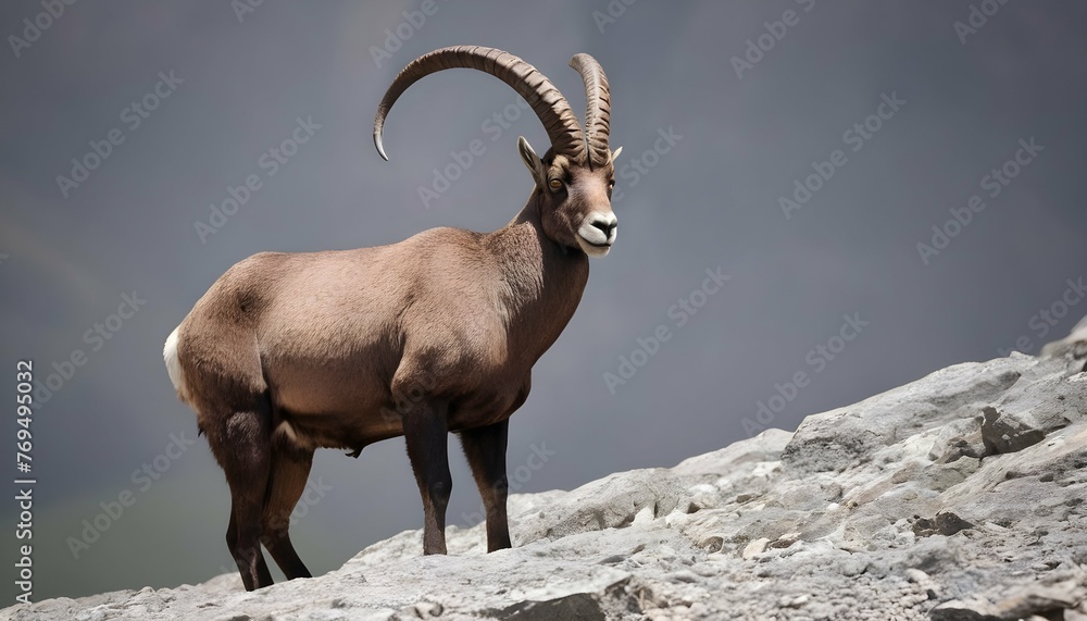 An Ibex With Its Eyes Scanning For Signs Of Danger