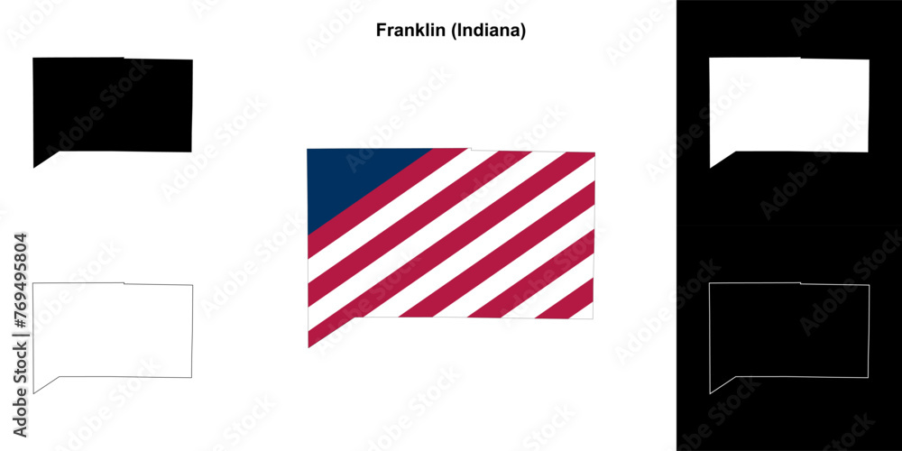 Franklin county (Indiana) outline map set Franklin county (Indiana) outline map set