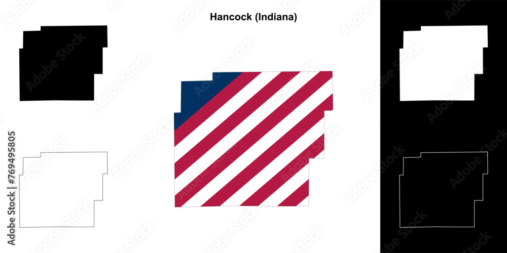 Hancock county (Indiana) outline map set Hancock county (Indiana) outline map set