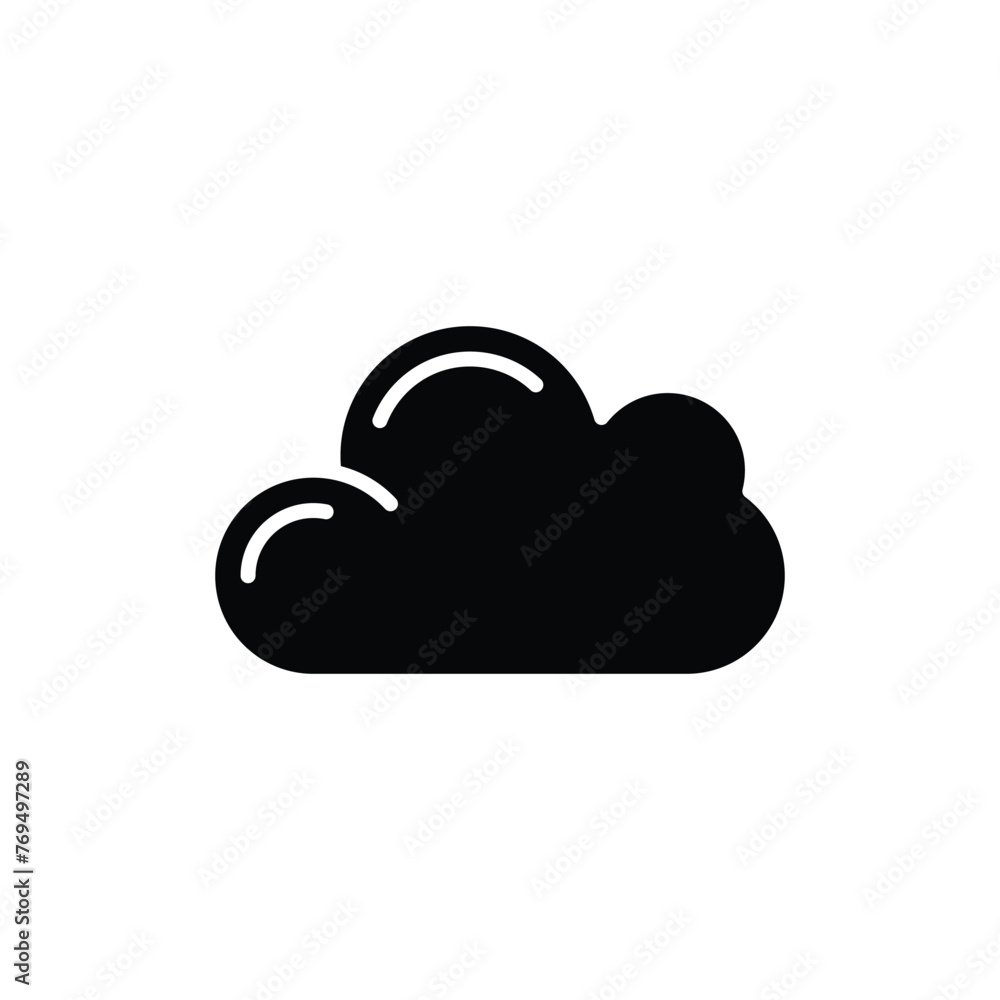 Cloud icon silhouette design template isolated Cloud icon silhouette design template isolated