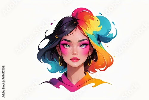 Chromatic Muse Portrait.
Captivating portrait with a splash of chromatic energy, perfect for art-inspired branding and modern aesthetics. photo