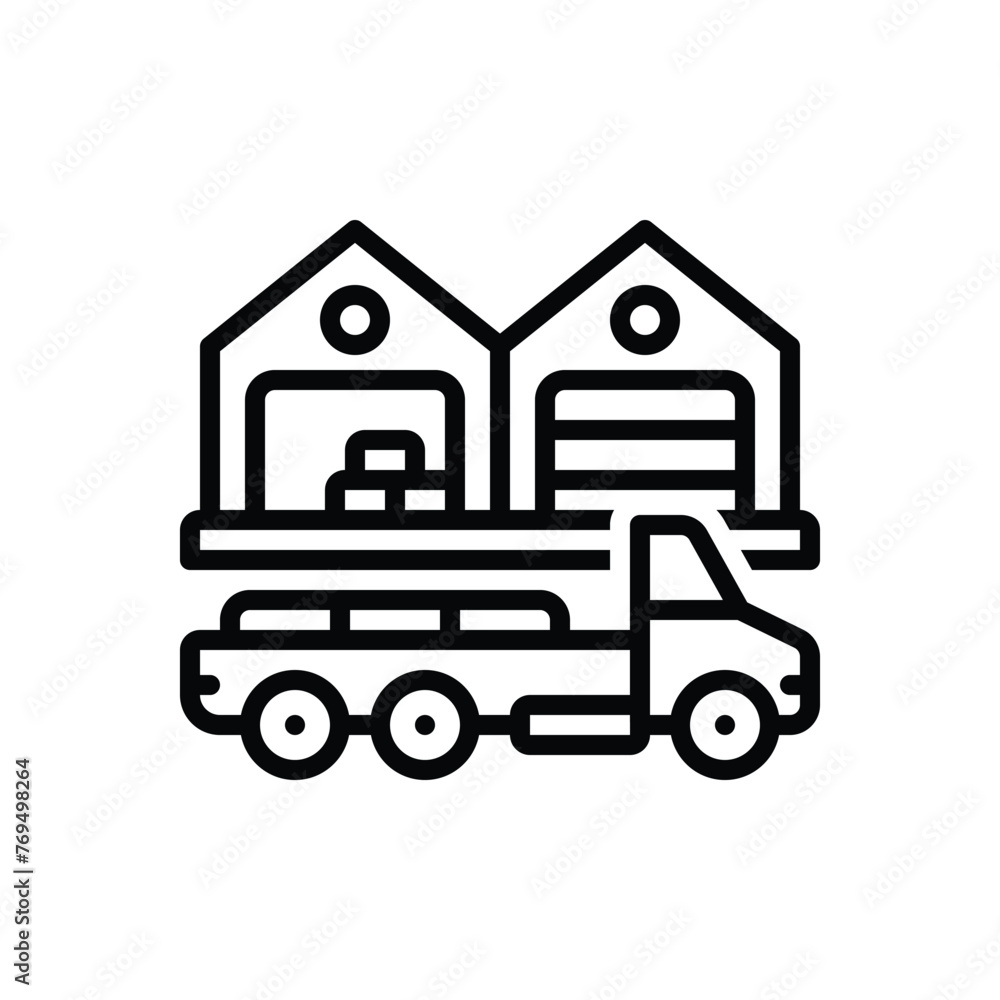 Black line icon for logistics Black line icon for logistics
