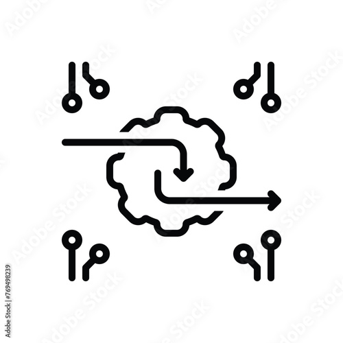 Black line icon for input output