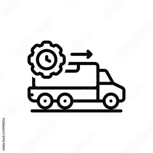 Black line icon for lead time and punctuality