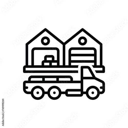 Black line icon for logistics