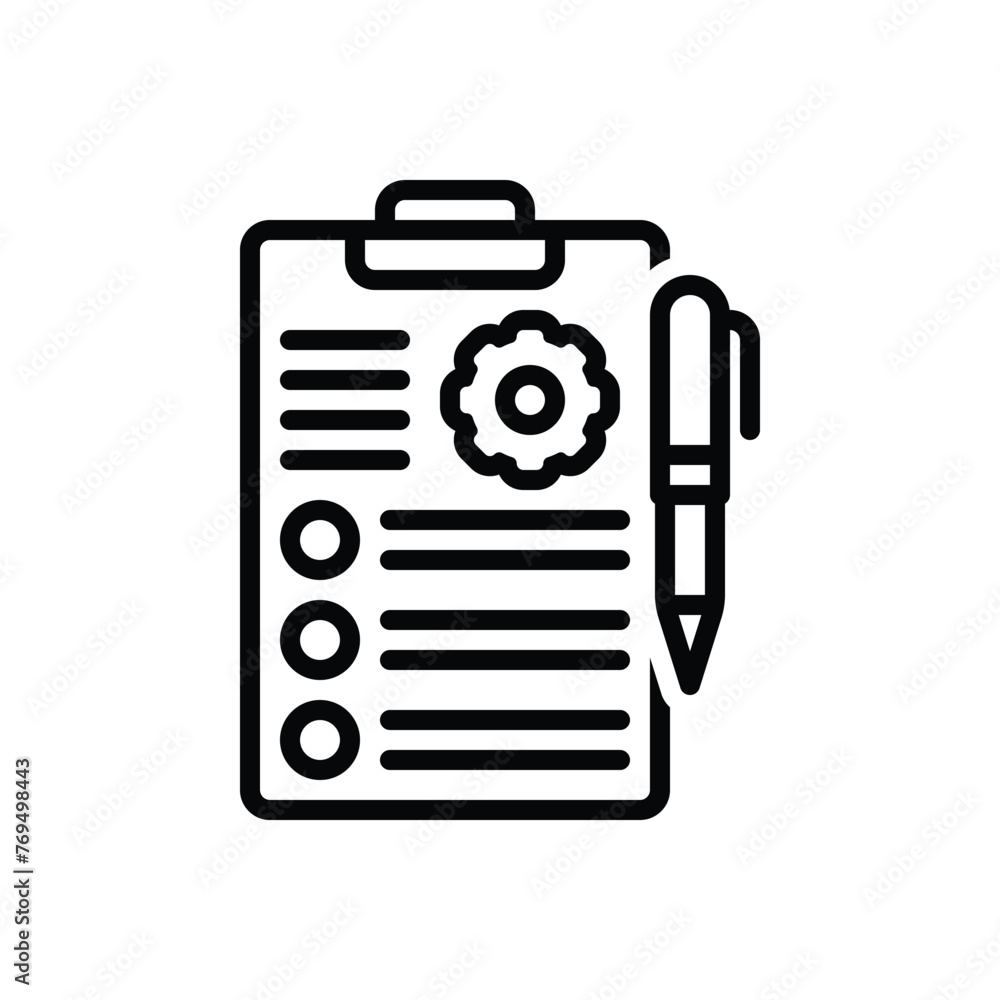 Black line icon for requirements Black line icon for requirements