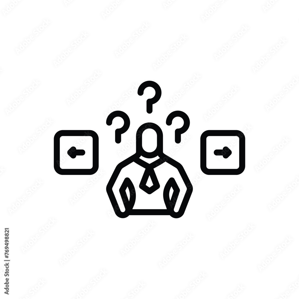 Black line icon for decision making Black line icon for decision making