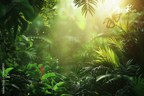 Sunlight on tropical forest