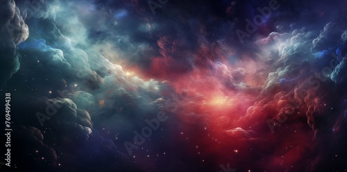 Supernova background wallpaper. Colorful space galaxy cloud nebula. Universe science astronomy. Starry night cosmos