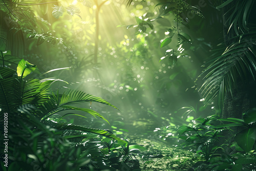Sunlight on tropical forest