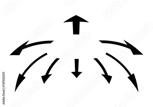 Icono de expansión con flechas negras dirigidas al exterior y formando un círculo central