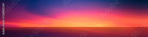 A blurry view of a sunset casting vibrant colors over the ocean, creating a dreamy and atmospheric scene, background, wallpaper, banner, copy space © keystoker