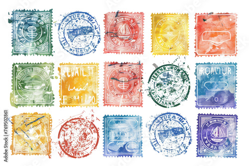 Assorted Variety of Stamps Displayed Together