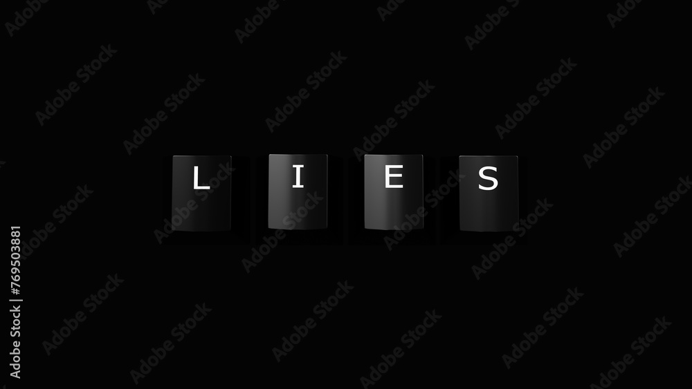 Lies black and white keyboard keys word internet communication news technology background 3d illustration render digital rendering Lies black and white keyboard keys word internet communication news technology background 3d illustration render digital rendering