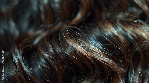 a close-up of several brown curls with shine.