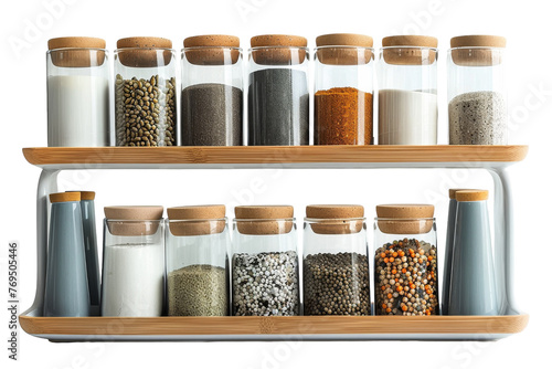 Assorted Spices Arranged on Shelves