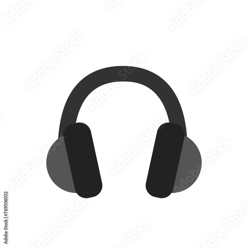 Vector illustration of headphones isolated on white background.