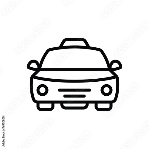 Black line icon for taxi