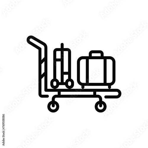 Black line icon for trolly