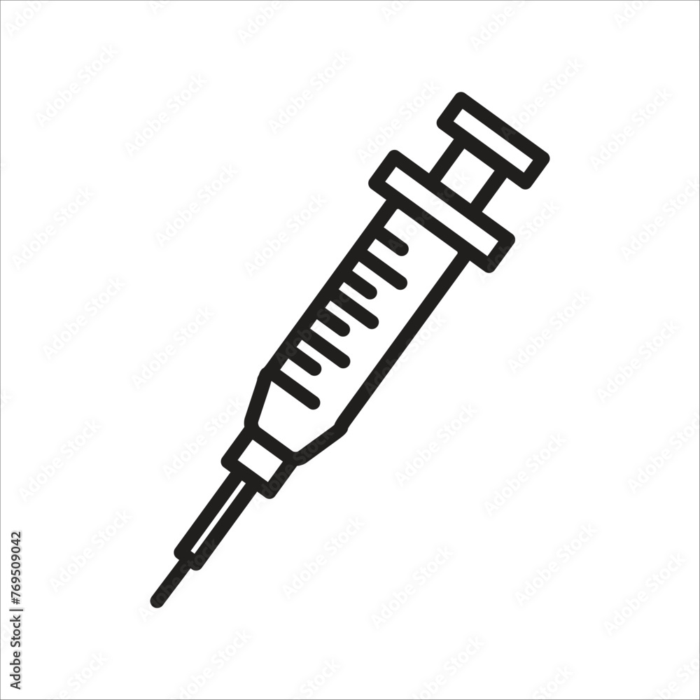 syringe vector icon line template syringe vector icon line template
