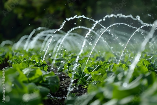 Improving Crop Yield and Sustainability Through Efficient Irrigation Systems in Agriculture. Concept Agricultural Technology, Water Management, Sustainable Farming, Crop Yield Optimization