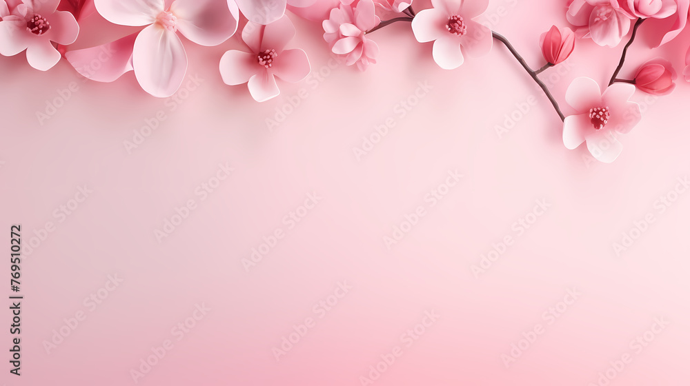 Flower frame with decorative flowers, decorative flower background pattern