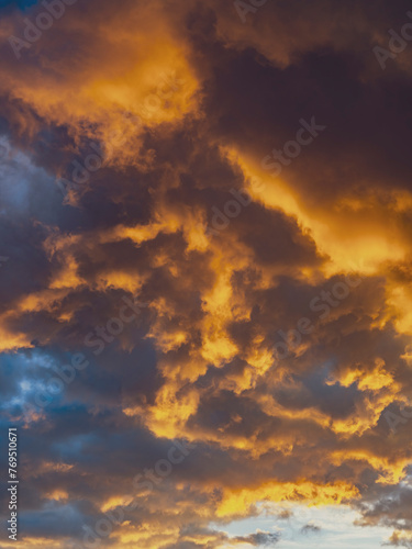 colorful and dramatic sunset clouds