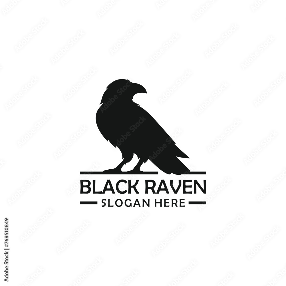 Naklejka premium Raven logo vector