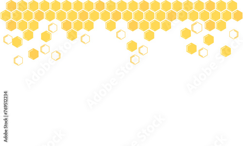 Beehive honey sign with hexagon grid cells isolated on white background vector.