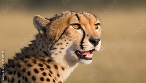 A Cheetah With Its Nostrils Flaring Scenting The