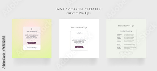 Tips post for skin care. minimal modern beauty fashion cosmetic. Tips template design with botanical leaf elements.