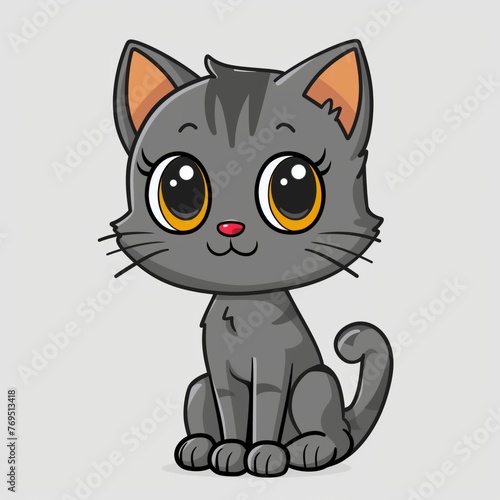 Cute little cat cartoon illustration