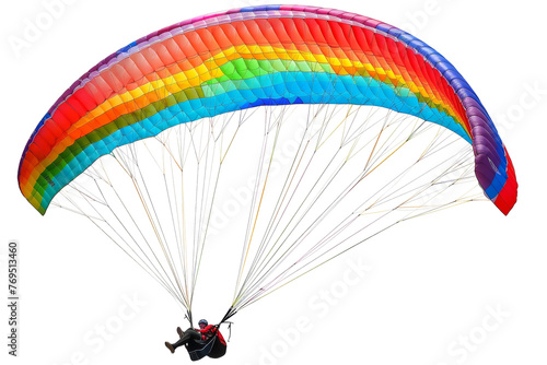 Man Flying Through the Air on Parachute © Yasir