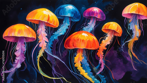 Blue Jellyfish Underwater Fantasy © wasan