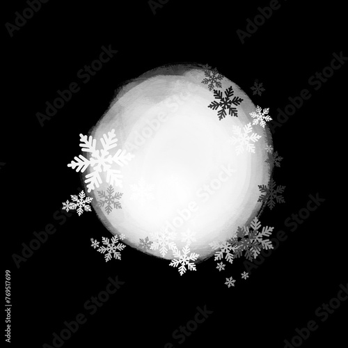 Artistic winter mask. Basis element universal use for design isolated on black background