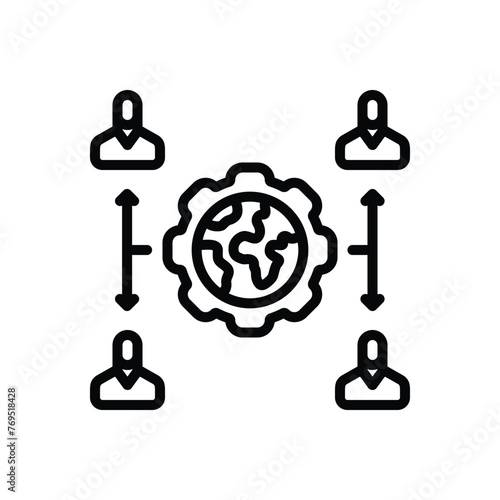 Black line icon for outsource