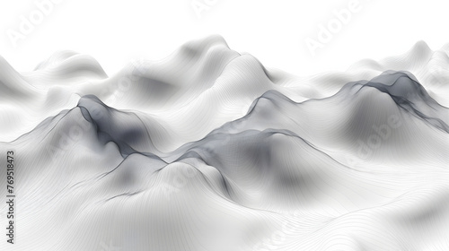 Digital minimalist linear mountain landscape horizontal version poster wallpaper web page PPT background