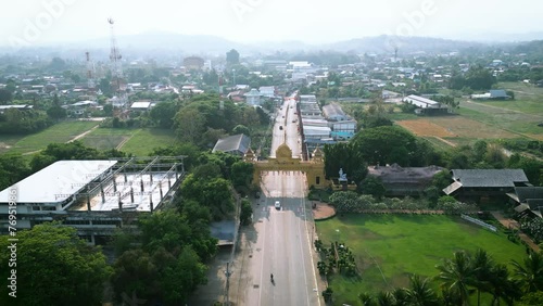 view of the village of the mountains Old secret city gate