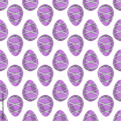 Illustration on theme seamless celebration holiday Easter with hunt colorful bright eggs