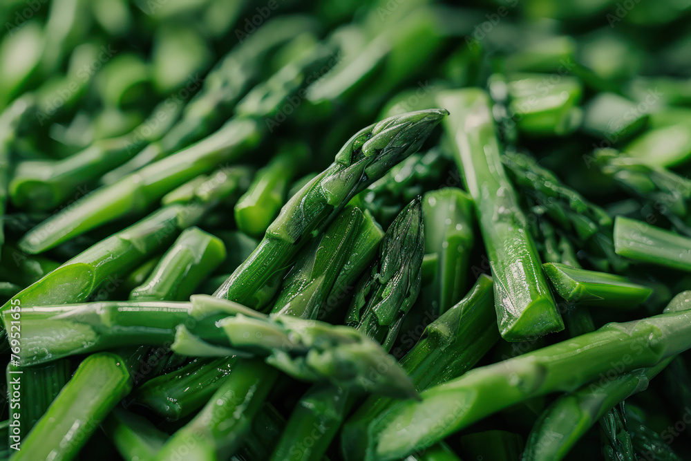 Vibrant Green Asparagus Pile on Table Vibrant Green Asparagus Pile on Table