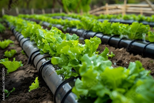 Efficient water use in agriculture through precision irrigation systems and smart farming practices. Concept Smart Farming, Precision Irrigation, Sustainable Agriculture, Water Conservation