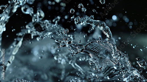 The artful dance of water as it flows from bottle to glass, captured in exquisite detail.