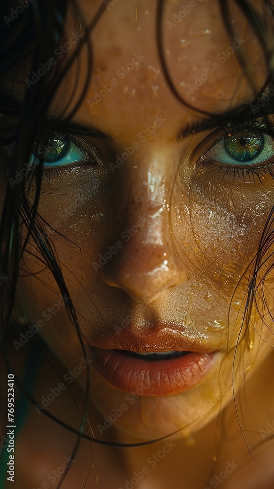 A close-up shot of a confident woman's striking eyes, reflecting determination and strength. Her gaze pierces through the lens with intensity. A close-up shot of a confident woman's striking eyes, reflecting determination and strength. Her gaze pierces through the lens with intensity.