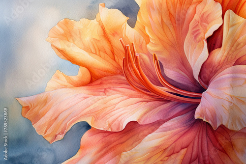 Close-up watercolor painting of a random flower  hand-drawn in a soft pastel palette  capturing the essence of gentle light.